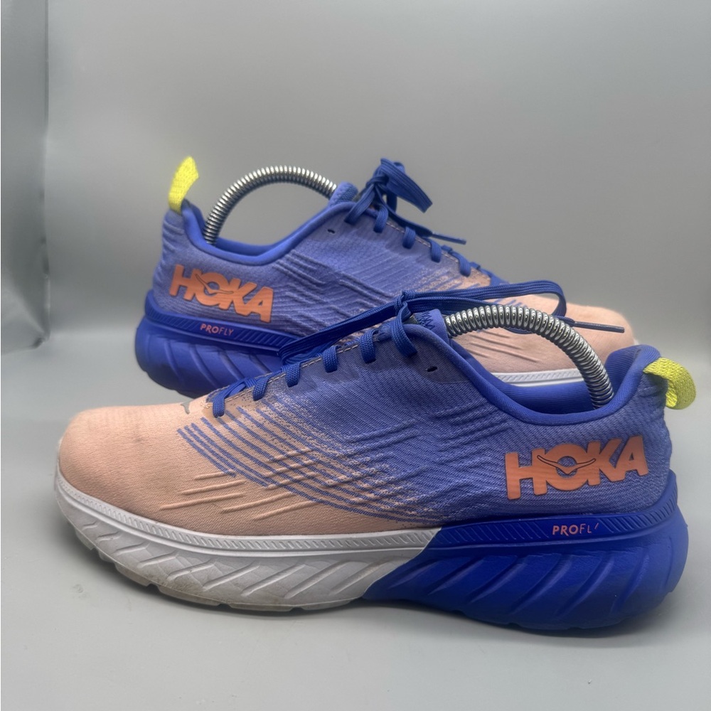 Hoka One One Mach 3 Blue Pink Profly Running Shoes Neutral Womens Size 10